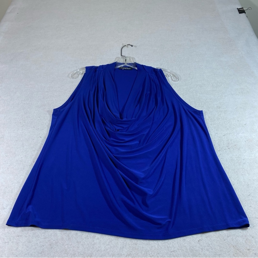 Carol Rose Tank Top woman’s 2X Scoop Neckline Top Cobalt Blue Spandex Stretch